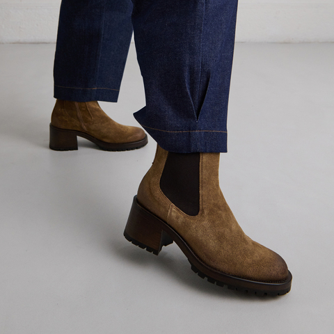 Lowboots with elastic bands taupe