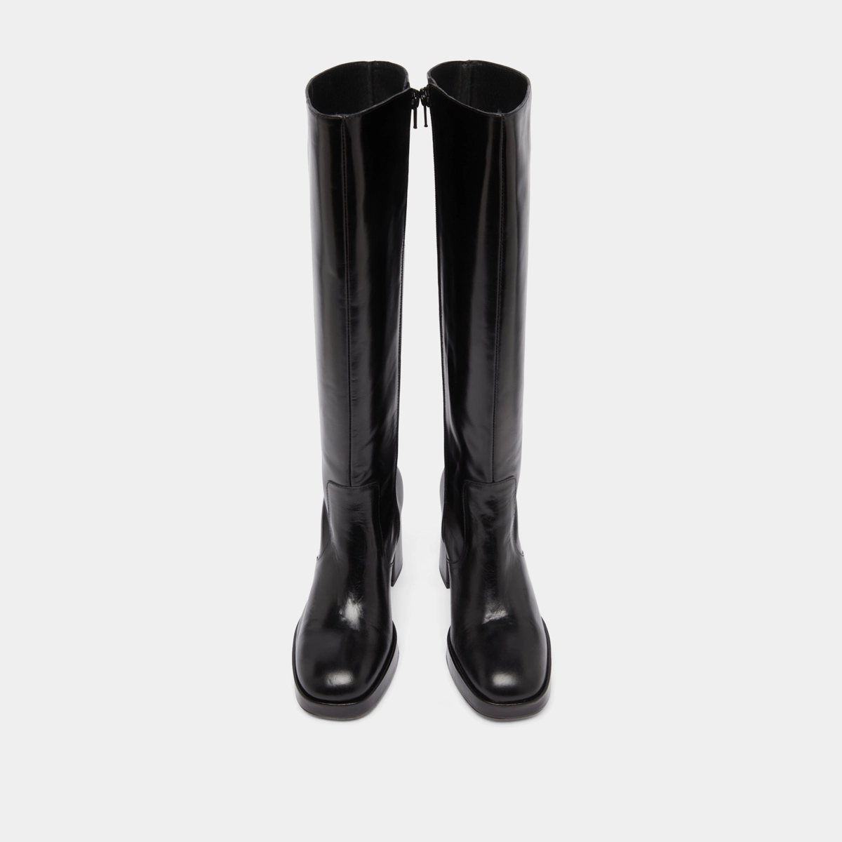 Platform boots in black leather | VENDOME