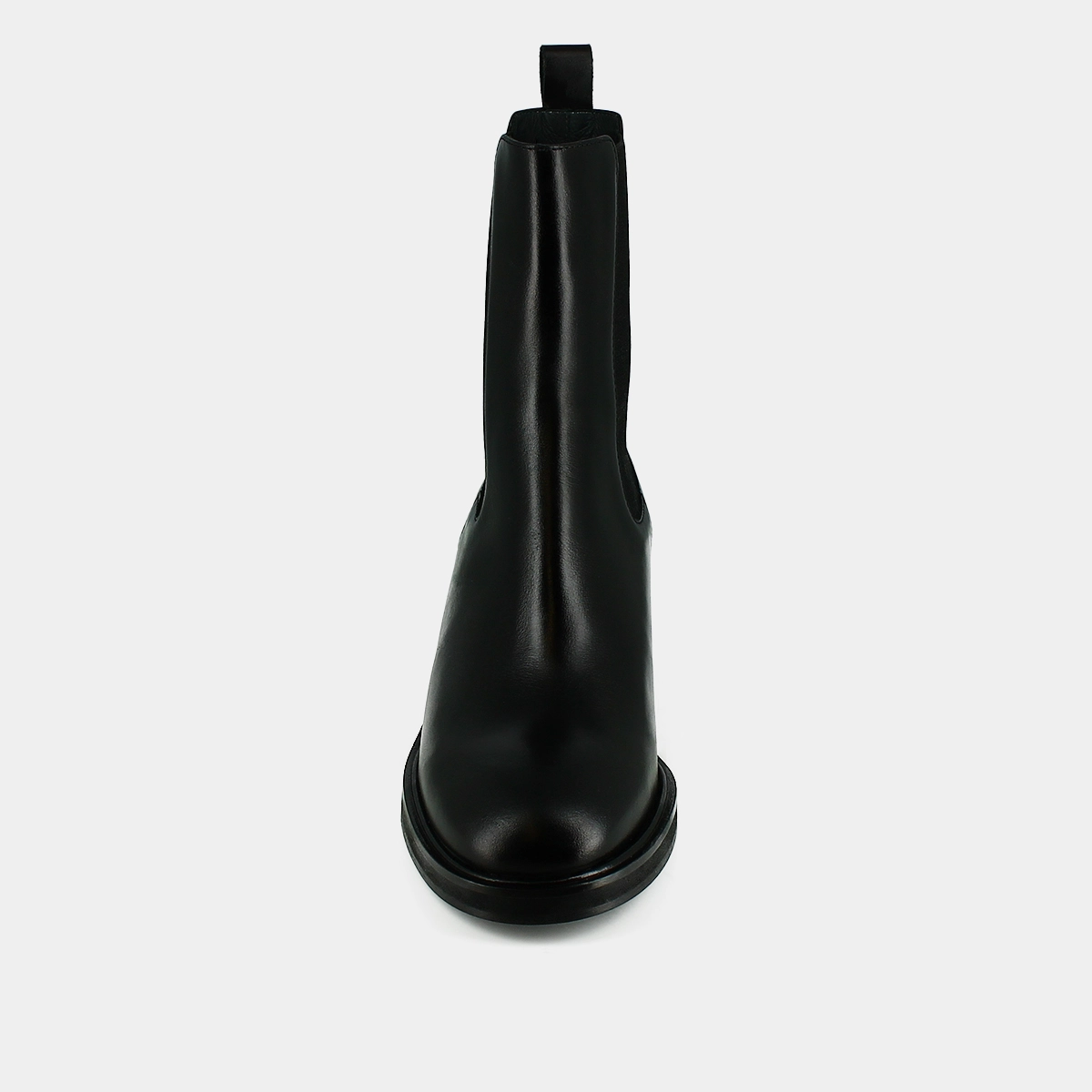 Boots with elastics in black leather | DEMOISELLE