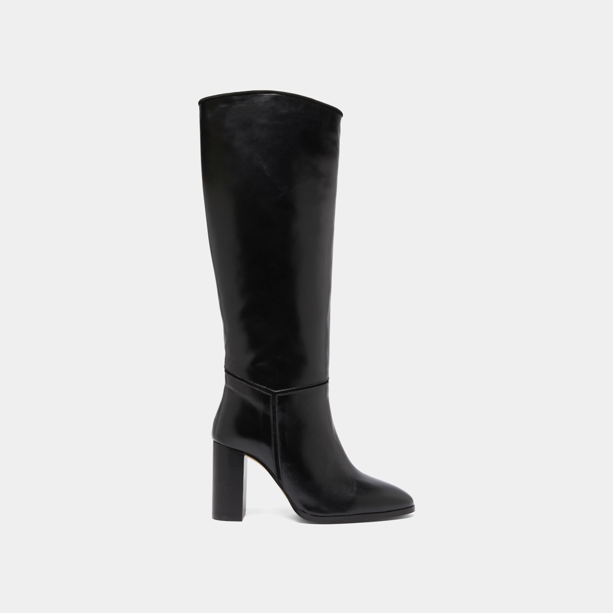 Boots in black leather and black velvet | VERSAILLES