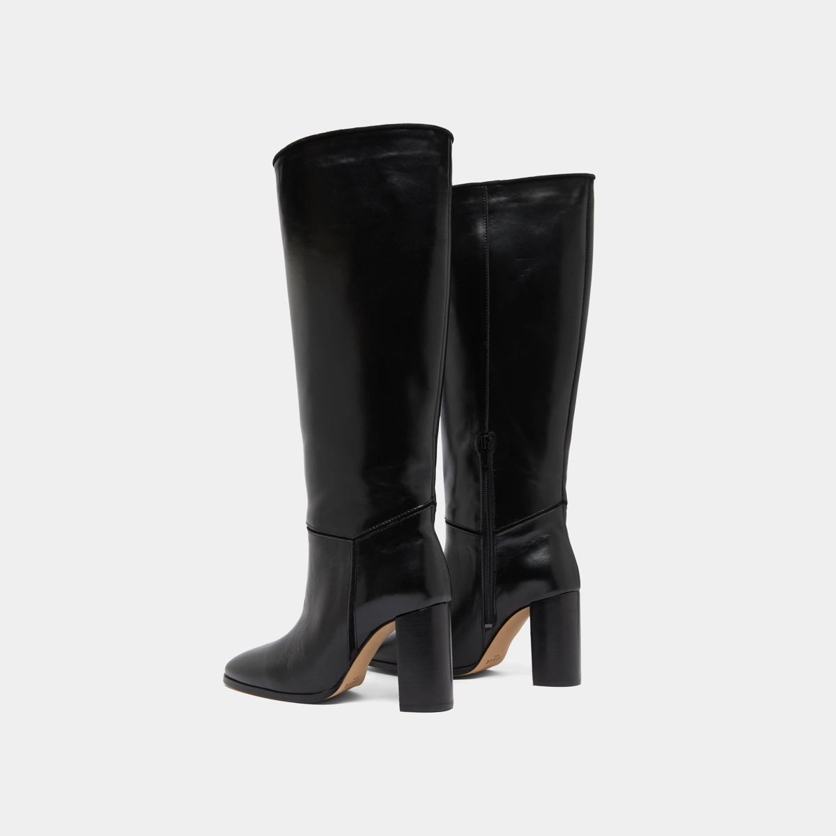 Boots in black leather and black velvet | VERSAILLES