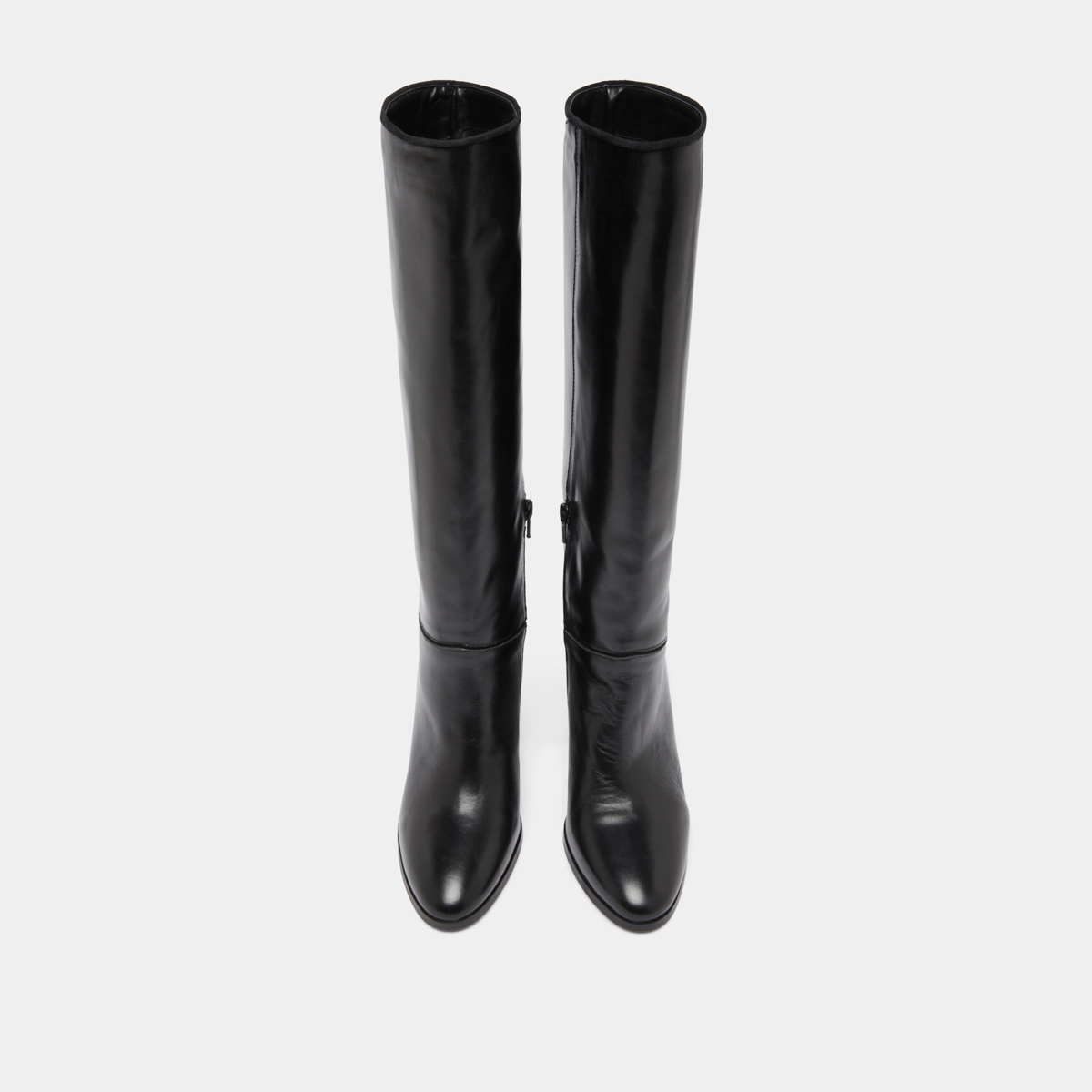 Boots in black leather and black velvet | VERSAILLES