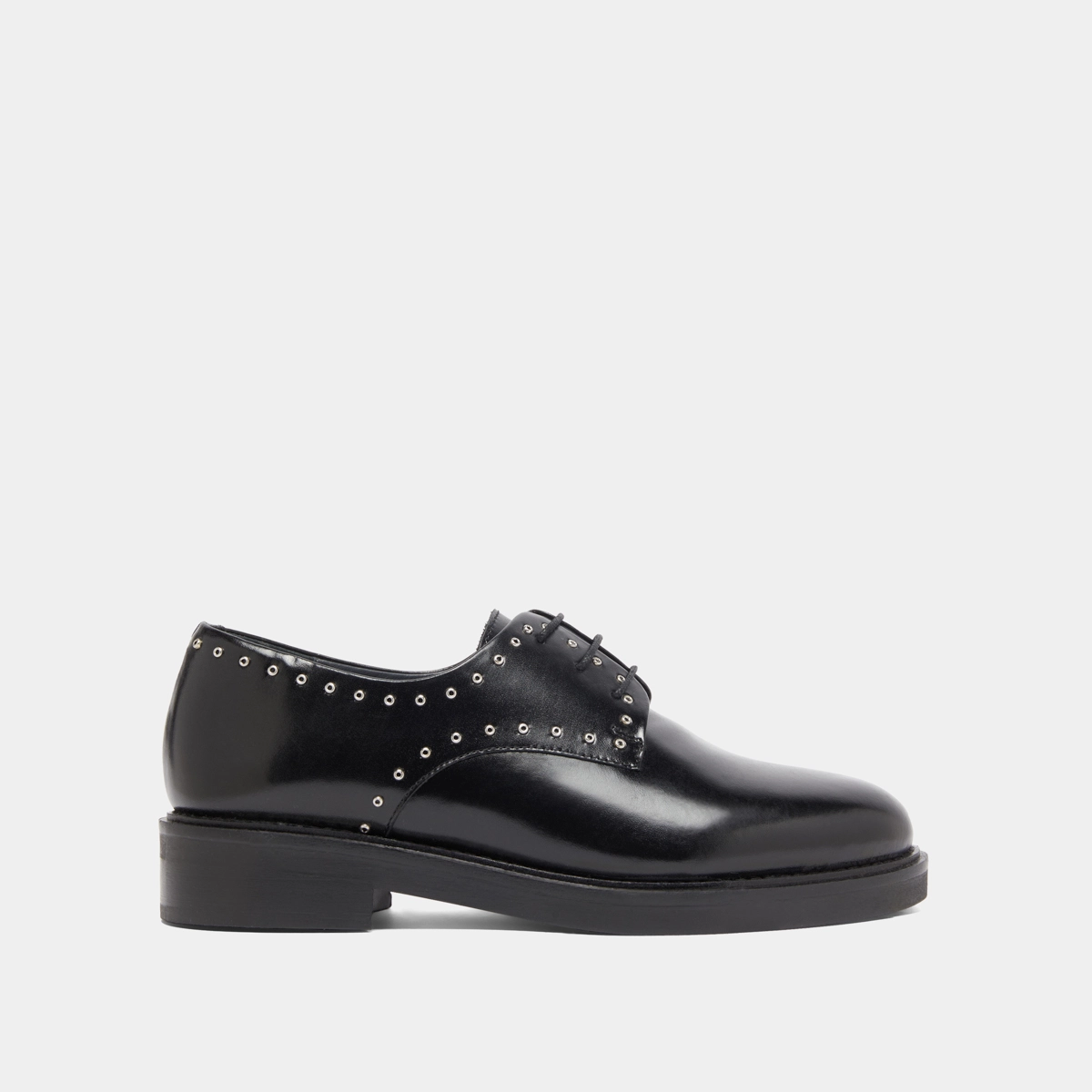 Derbies with silver details in black leather | DAHO