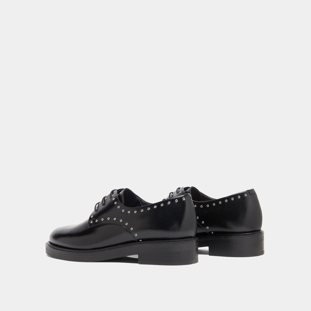 Derbies with silver details in black leather | DAHO