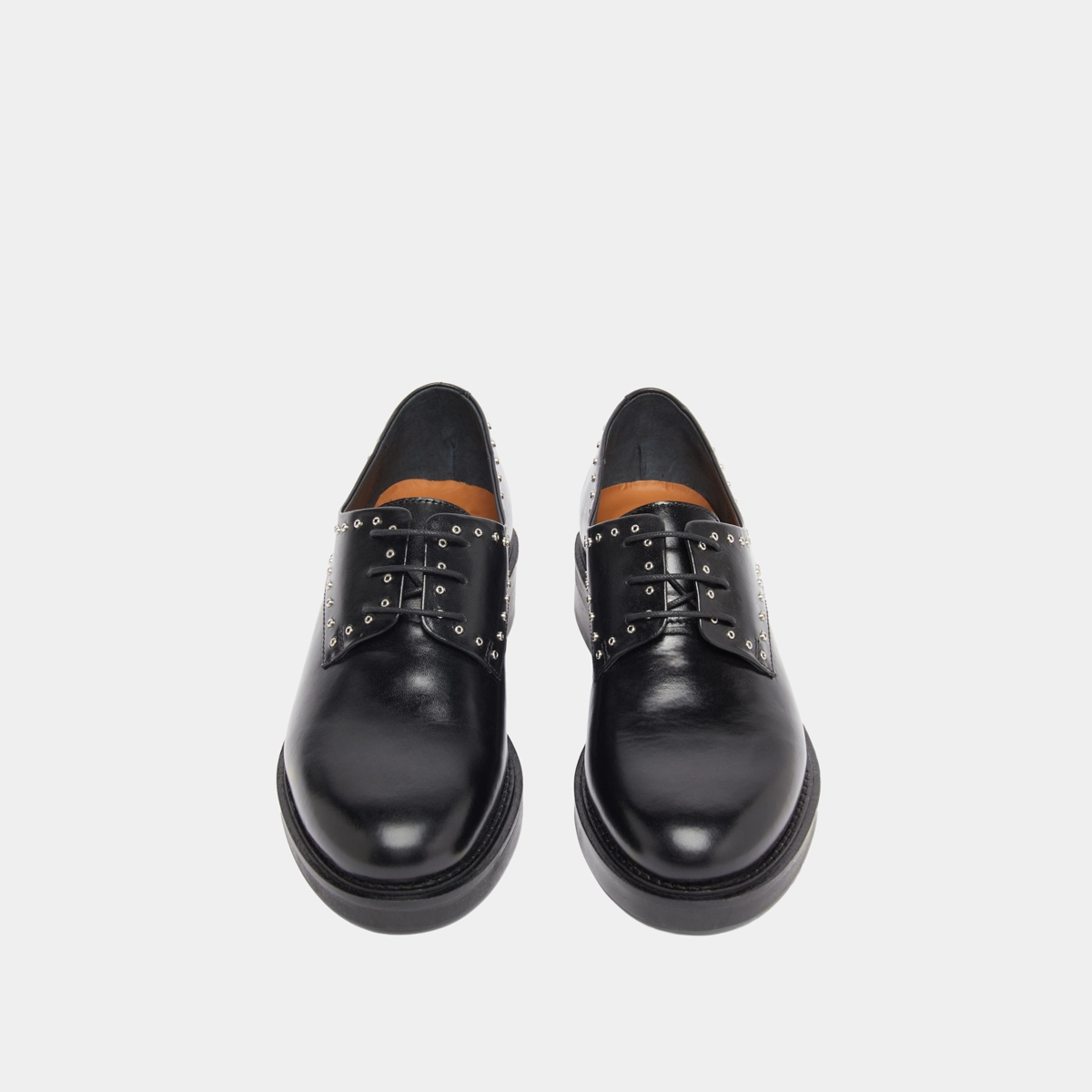 Derbies with silver details in black leather | DAHO