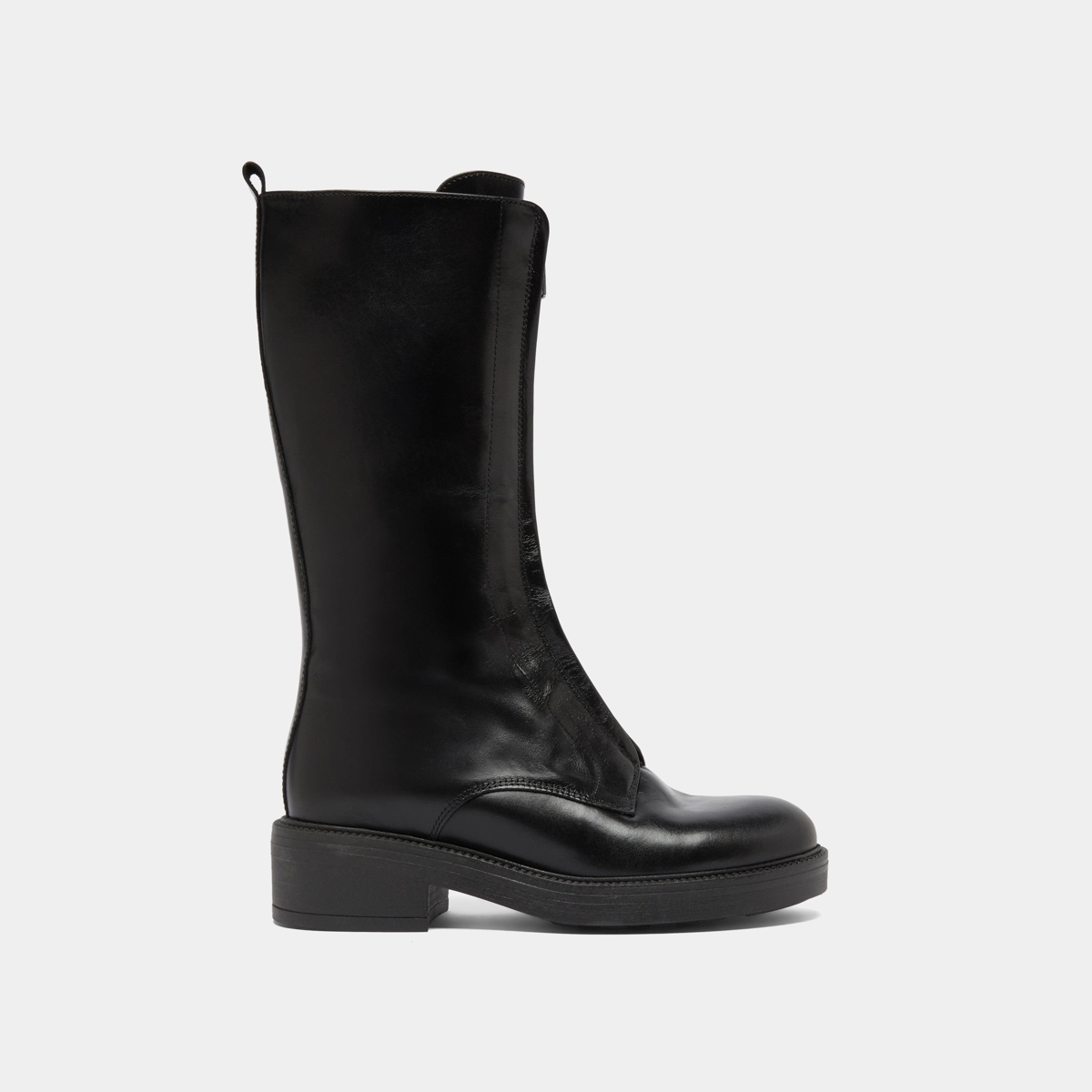 Boots with elastic bands in black distressed leather | ALEP