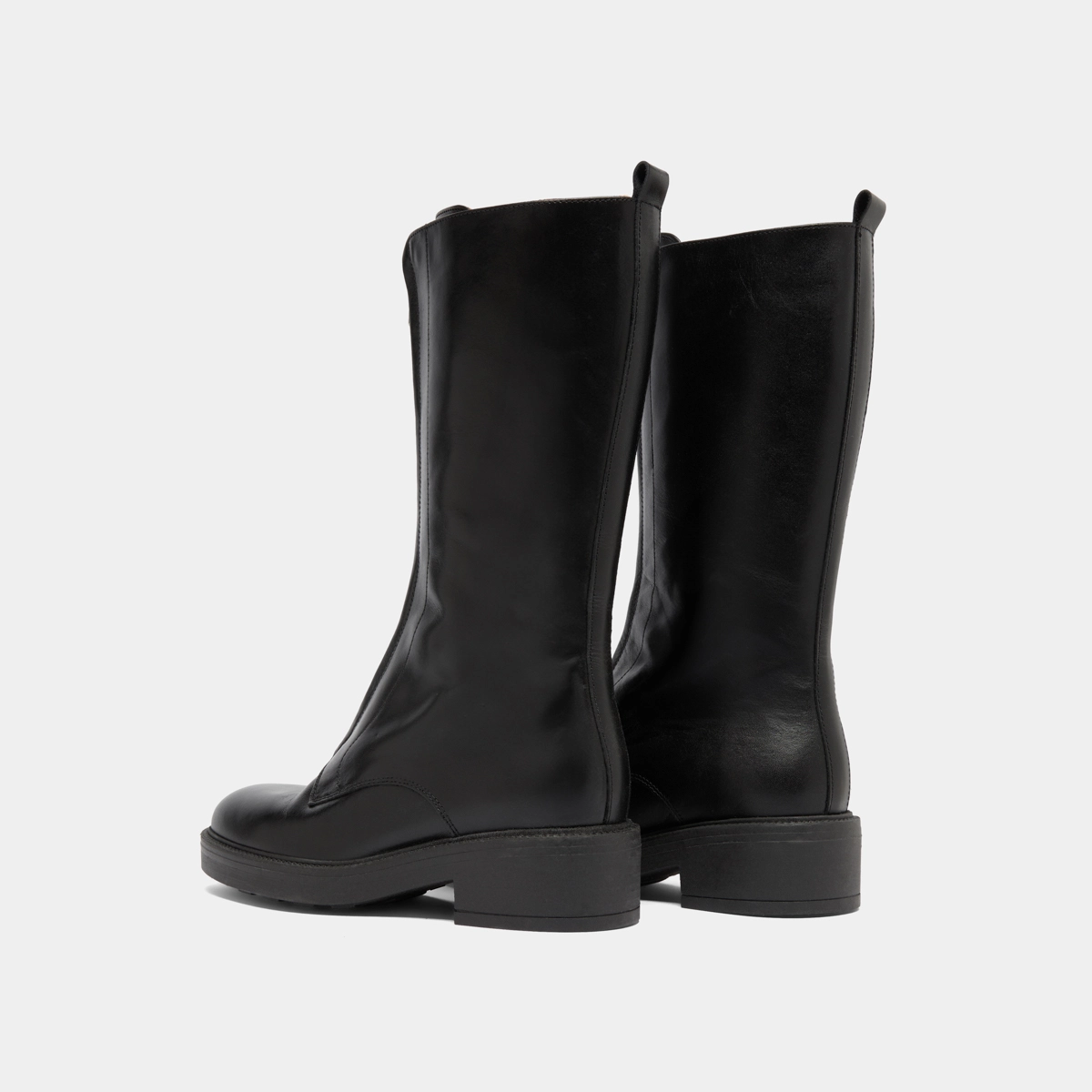 Boots with elastic bands in black distressed leather | ALEP