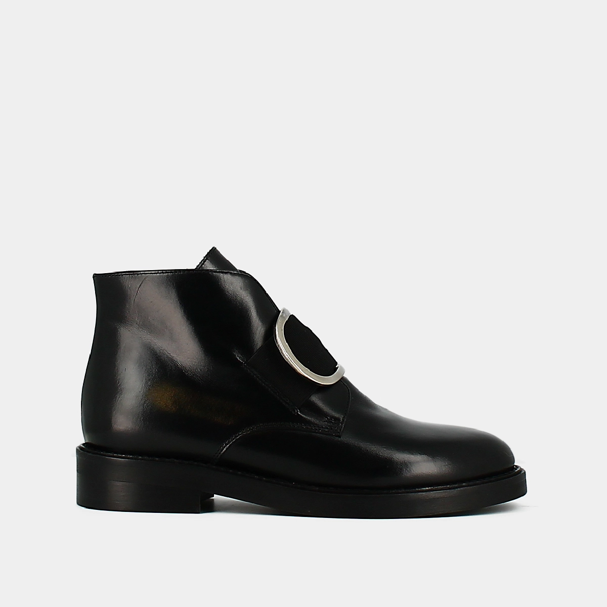 Boots with heels in black leather | DICTEE