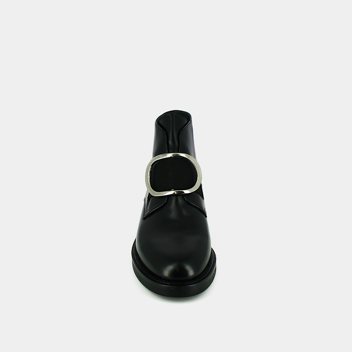 Boots with heels in black leather | DICTEE