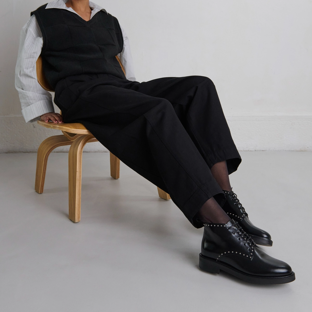 High derbies in black leather | DUTRONC