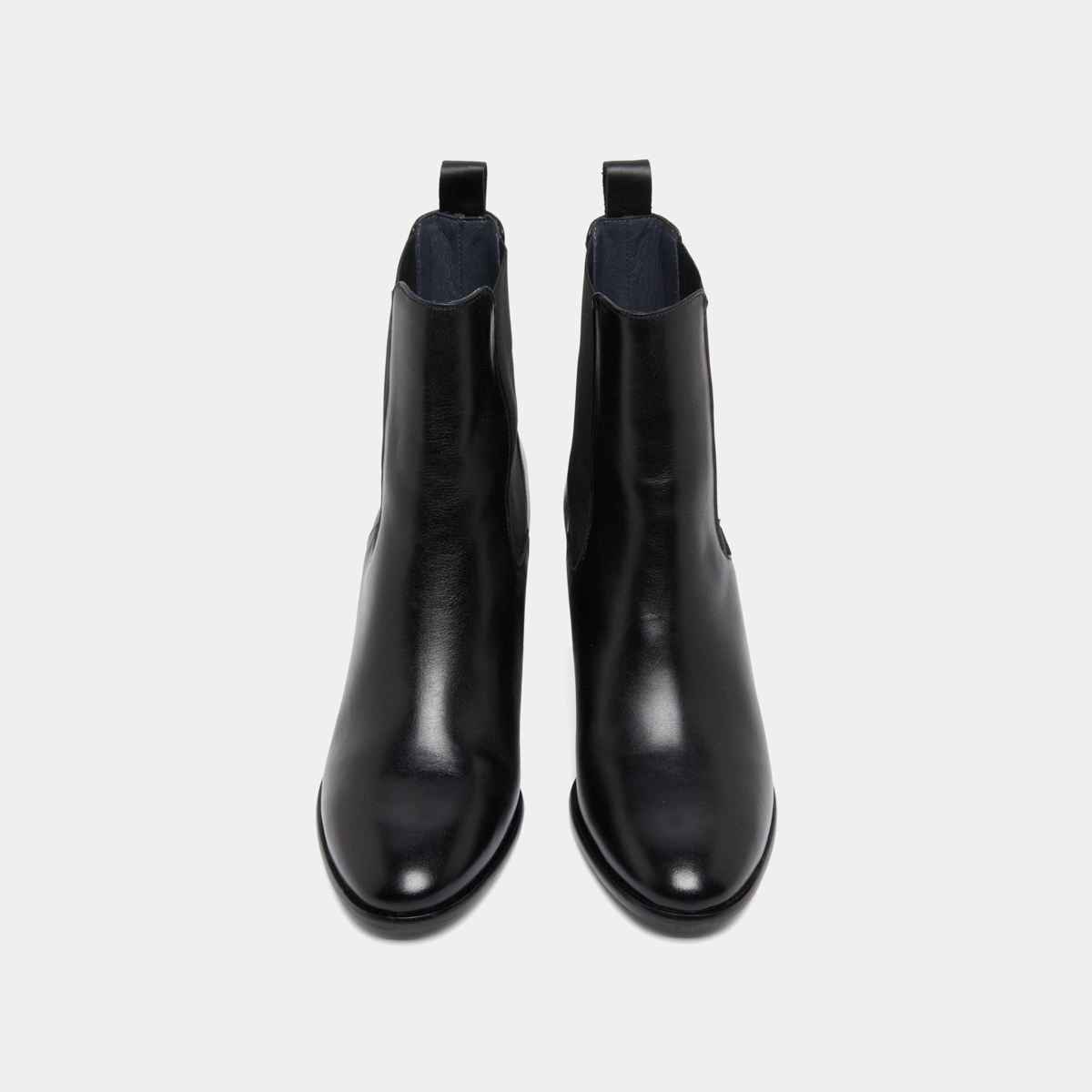Ankle boots with heels and elastics in black leather | DEVIN