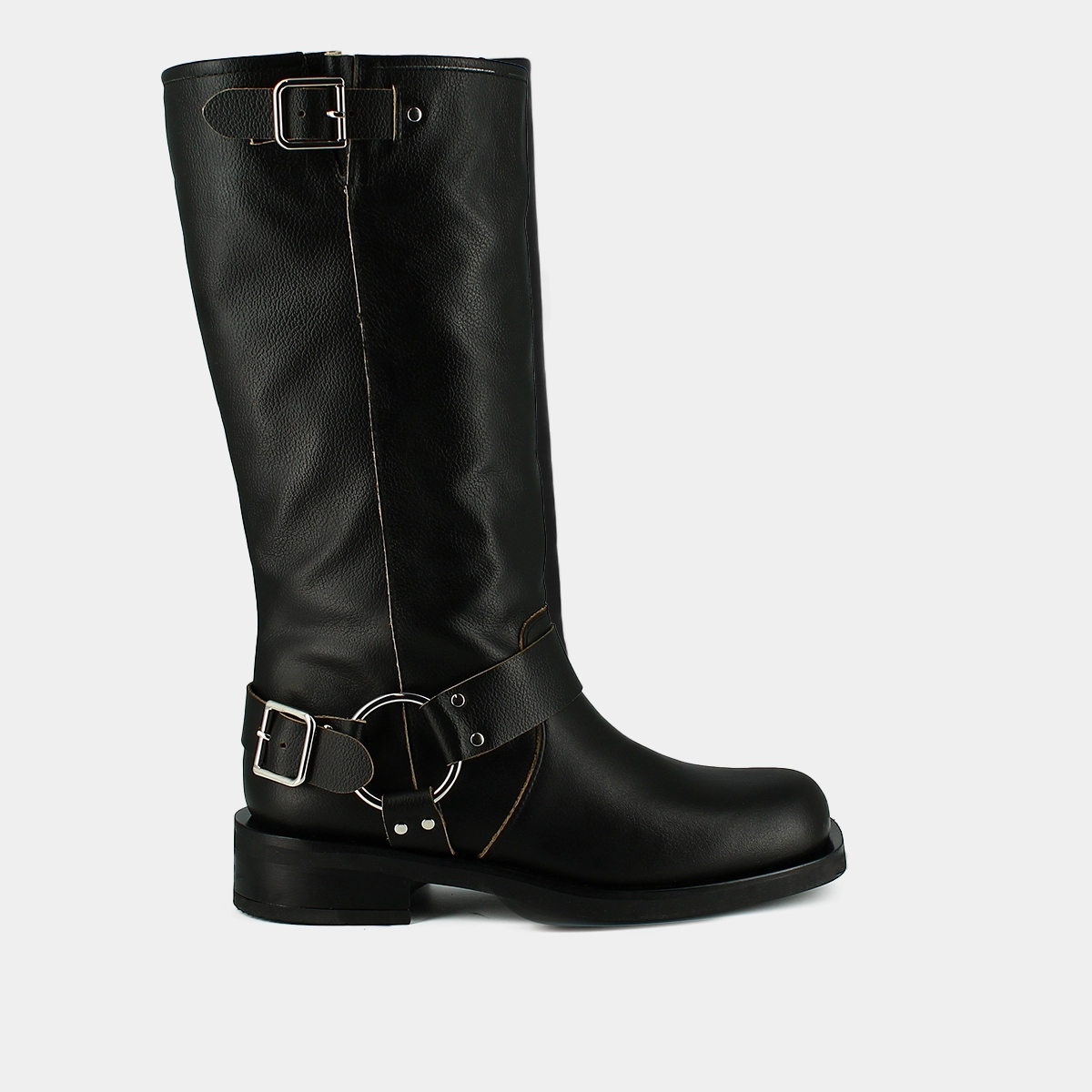 Round-toe boots in black leather | PHILIPPE