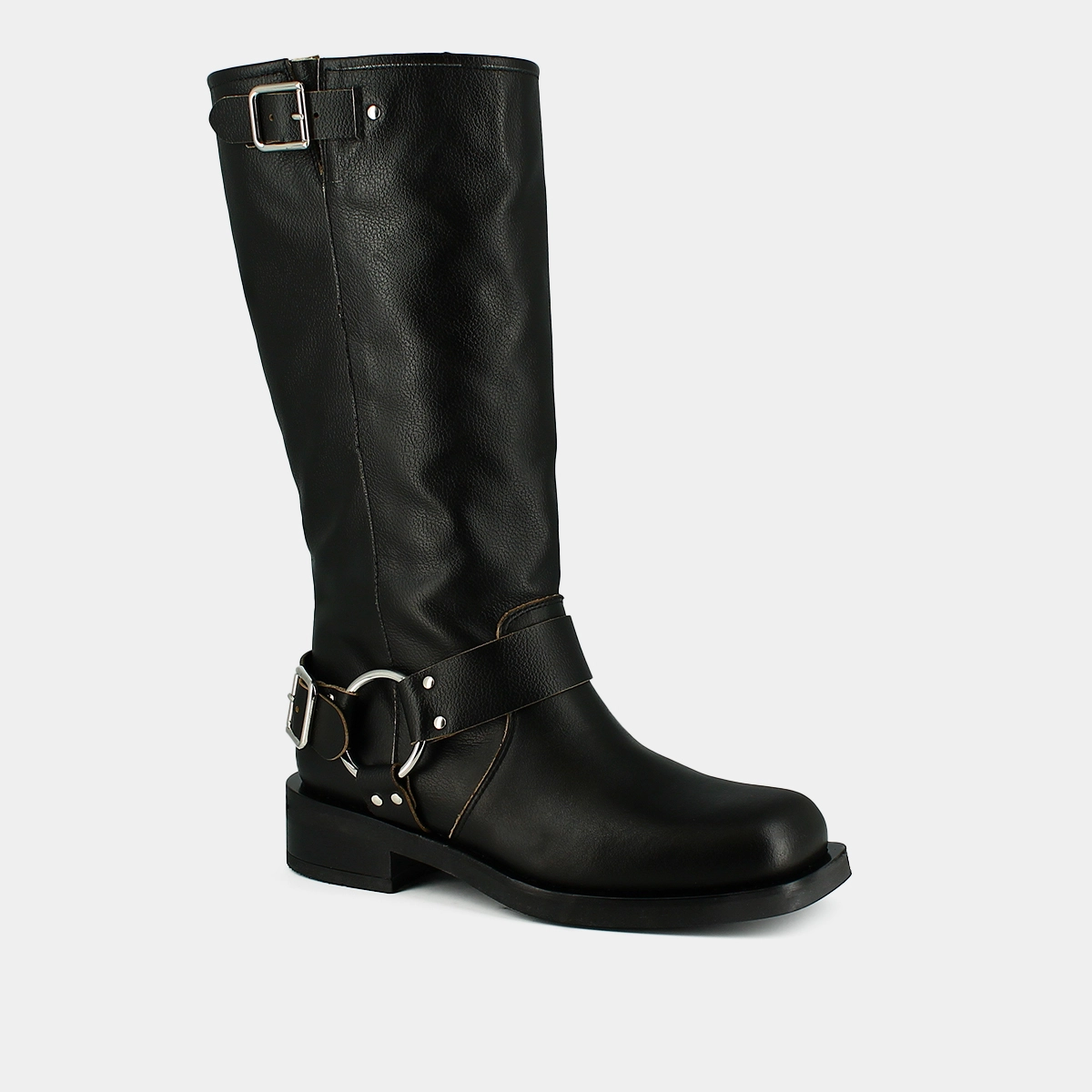 Round-toe boots in black leather | PHILIPPE