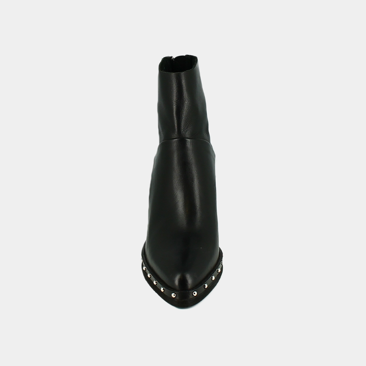 Heeled lowboots and back zippers in black leather | DIXIT