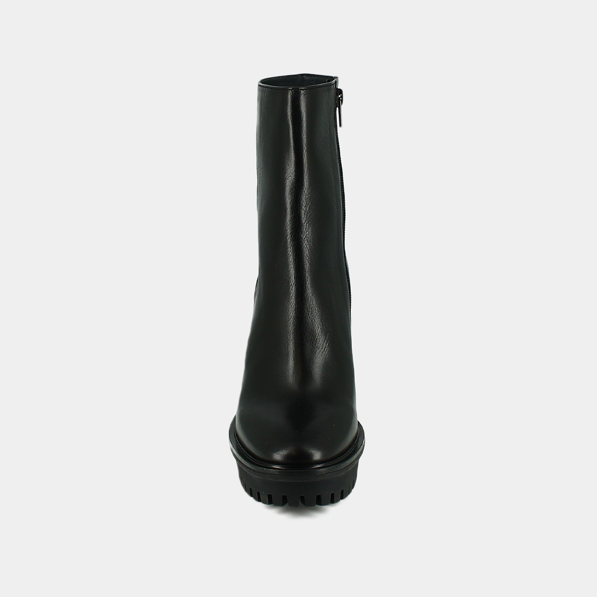 Ankle boots boots with heels and notched soles in black leather | DONATIEN