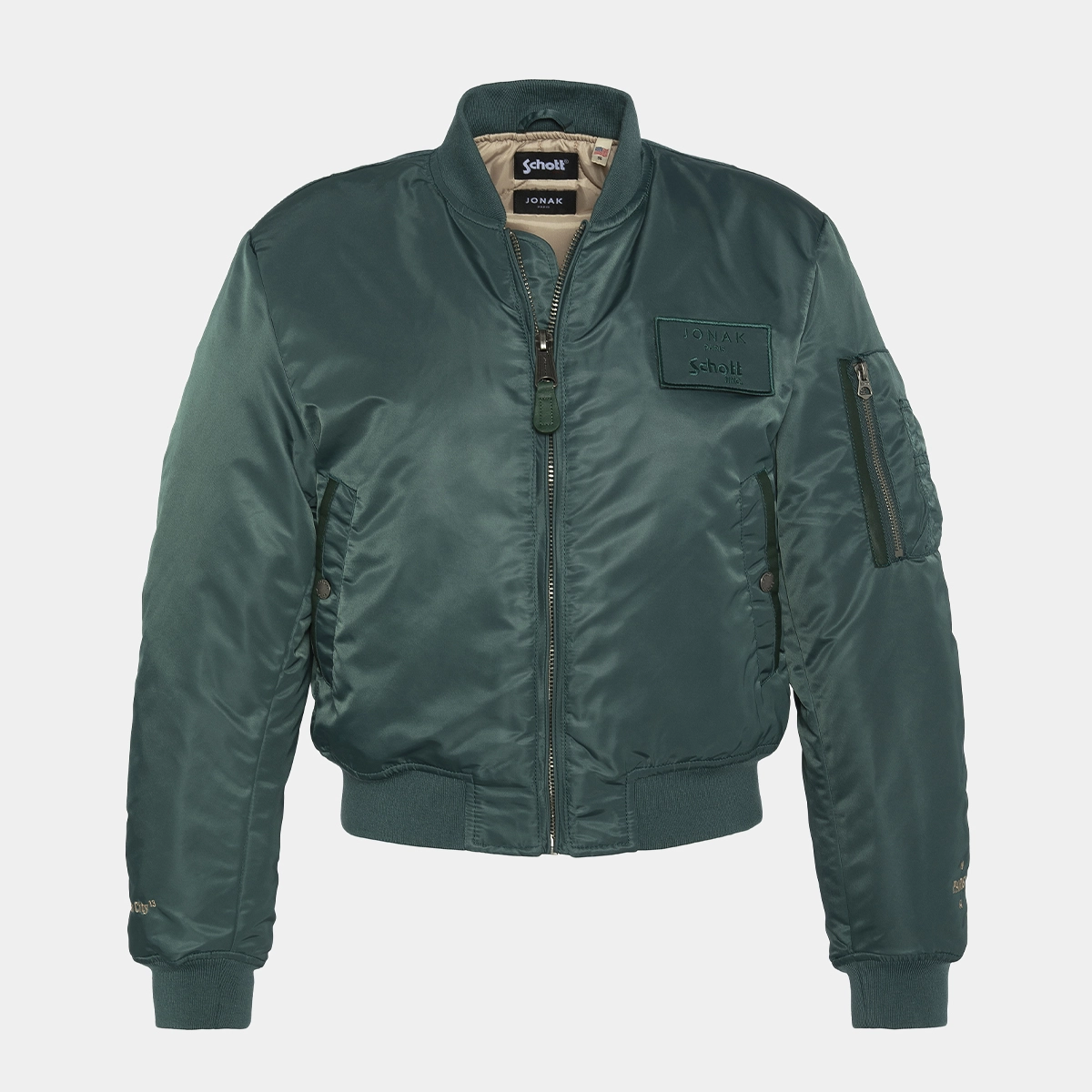 The Jonak Bomber - Jonak x Schott in green nylon | THE