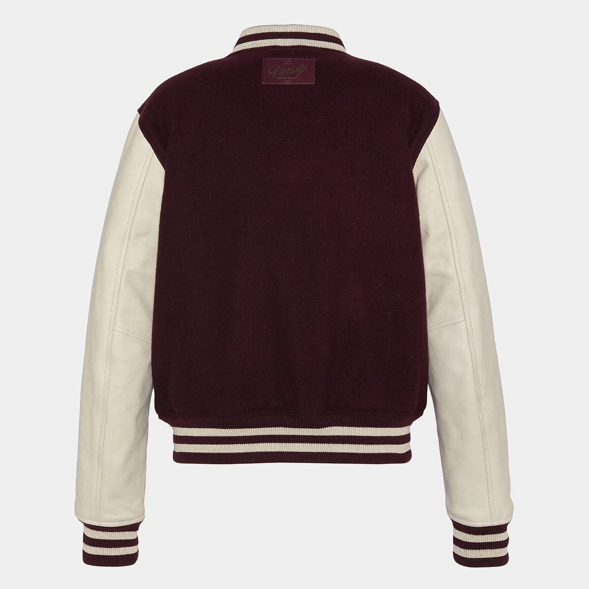THE JONAK VARSITY in burgundy wool | THE