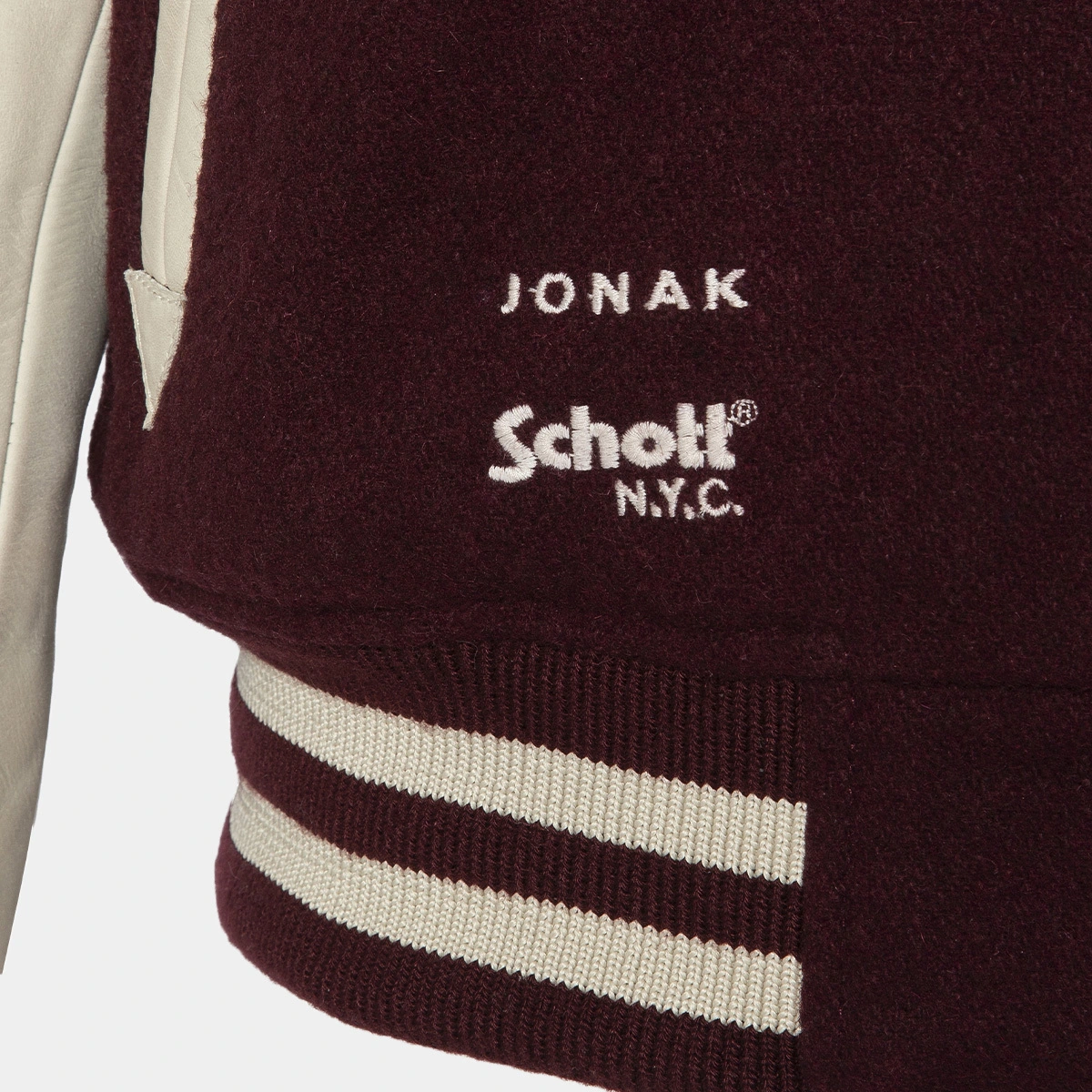 THE JONAK VARSITY in burgundy wool | THE