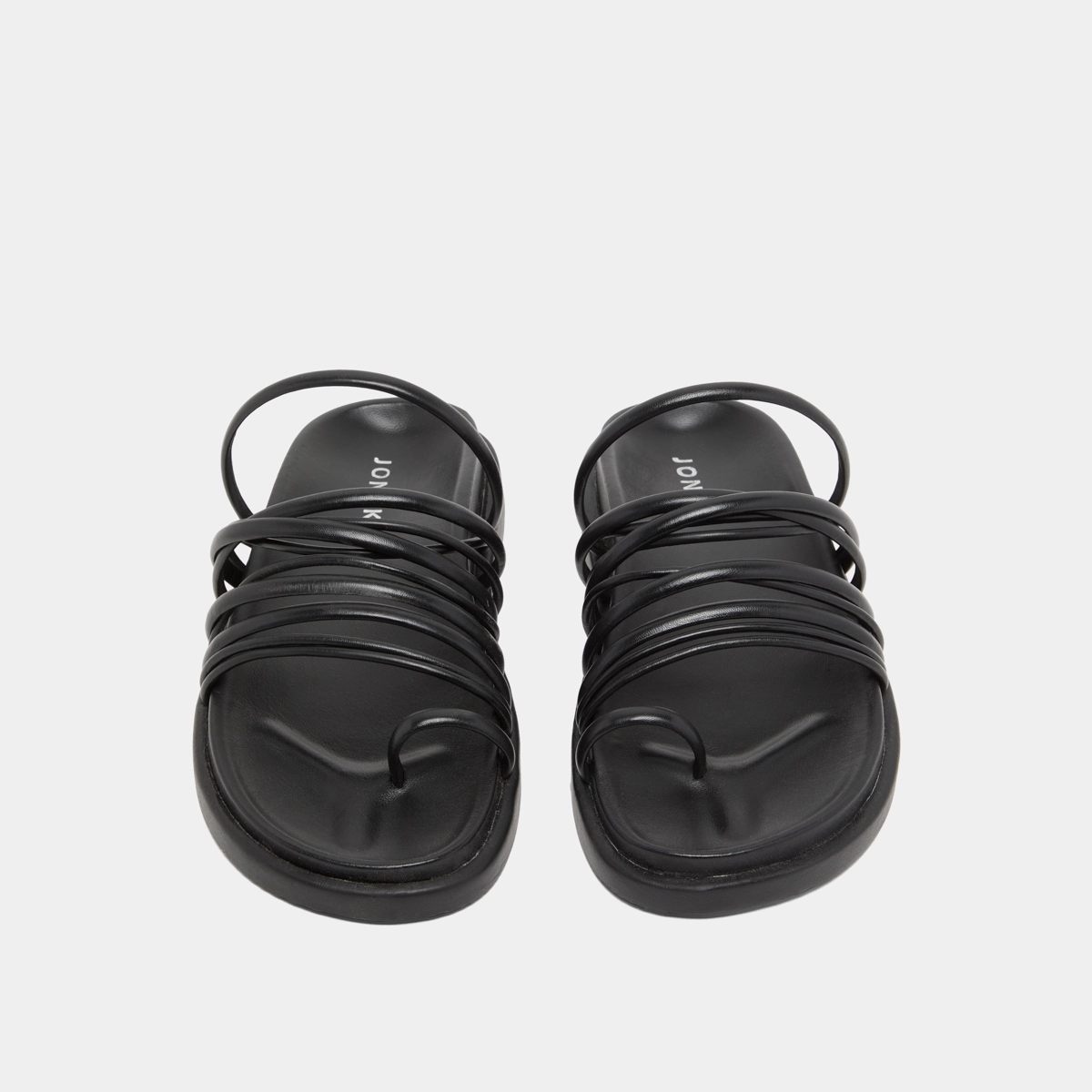 Multi-strap sandals in black leather | WALKMAN