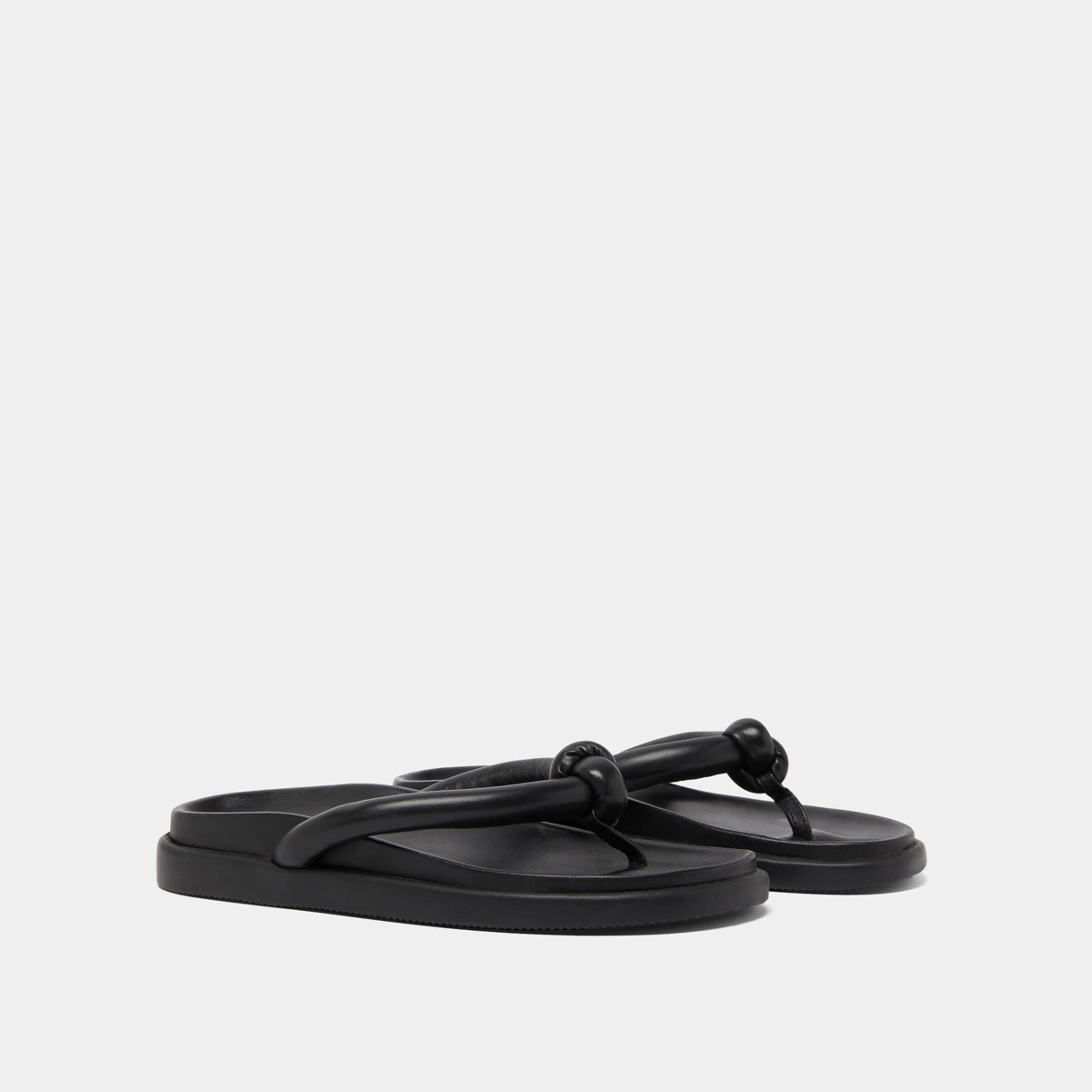 Mules with straps in black leather | WOODLAND