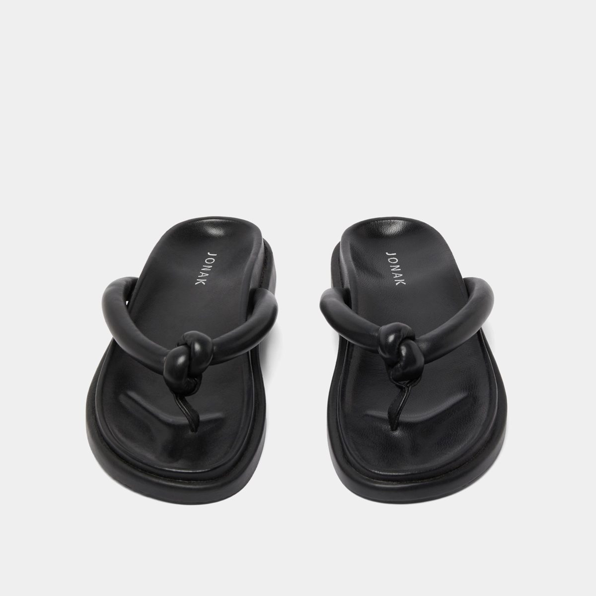 Mules with straps in black leather | WOODLAND