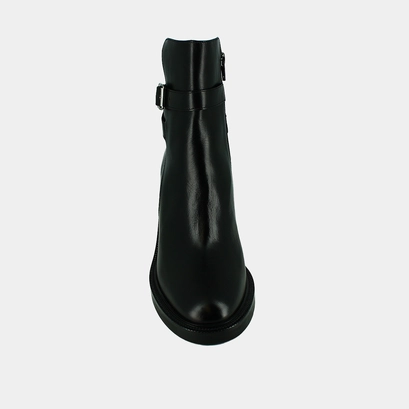 Ankle boots with high heels in black leather | dactylo