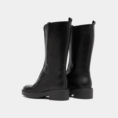 Boots with elastic bands in black distressed leather | alep