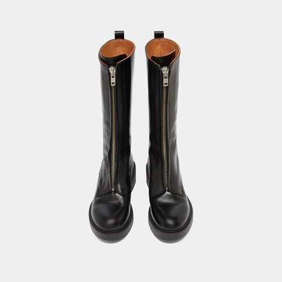 Boots with elastic bands in black distressed leather | alep