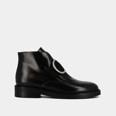 Boots with heels in black leather | dictee
