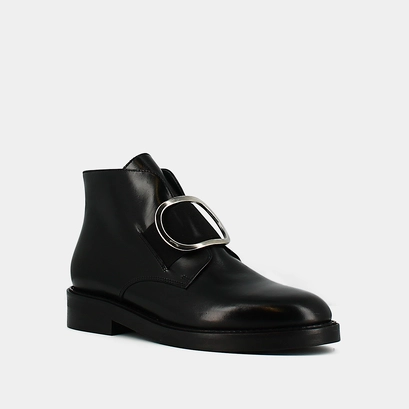 Boots with heels in black leather | dictee