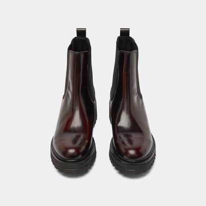 Lowboots with elastics in burgundy patinated leather | amandine