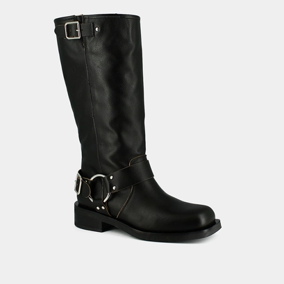 Round-toe boots in black leather | philippe