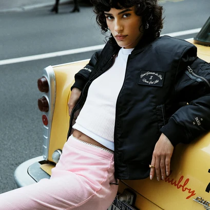 The jonak bomber - jonak x schott in black nylon | the