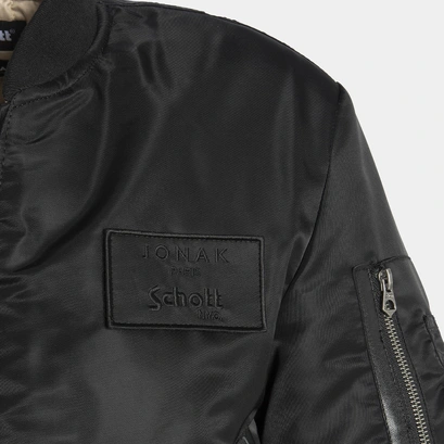 The jonak bomber - jonak x schott in black nylon | the
