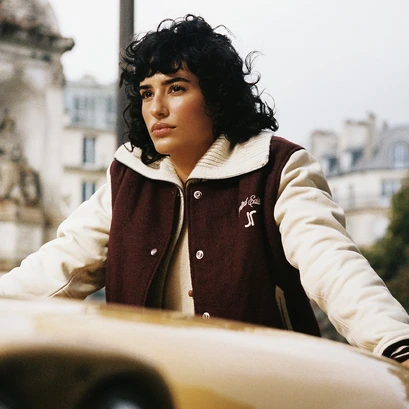 The jonak varsity in burgundy wool | the