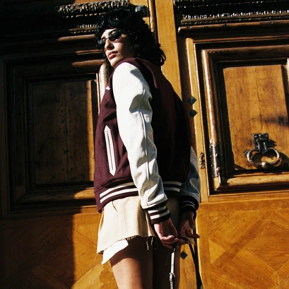 The jonak varsity in burgundy wool | the