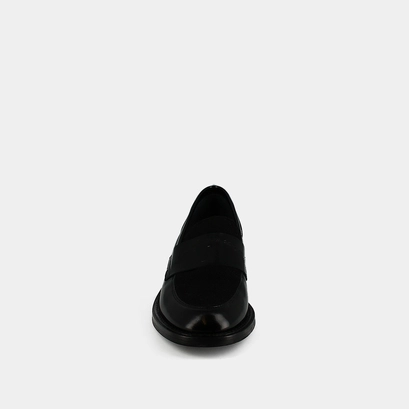 Round-toed college loafers - Jonak x Schott in black glazed leather | DISTRICT
