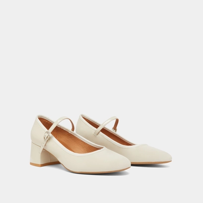 Heeled babies in ecru patent | DALMATIE