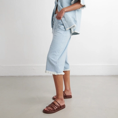 Multi-strap sandals in brown leather | walkman