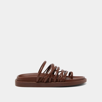Multi-strap sandals in brown leather | walkman