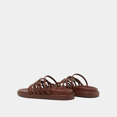 Multi-strap sandals in brown leather | walkman