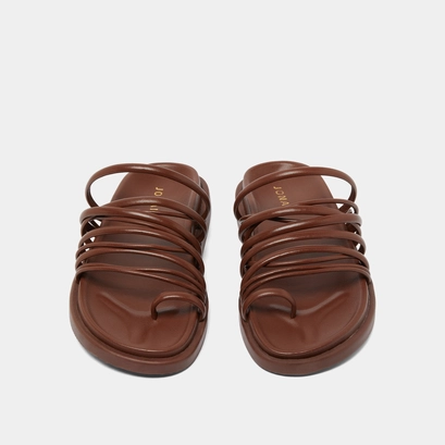 Multi-strap sandals in brown leather | walkman