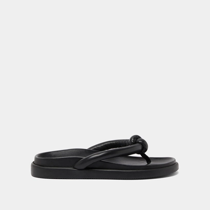 Mules with straps in black leather | woodland