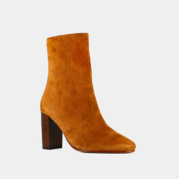 Heeled boots in brown velvet | Jonak