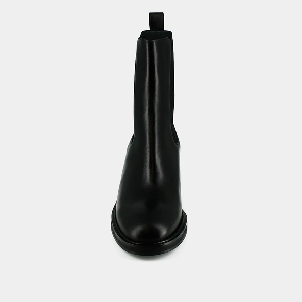 Boots with elastics in black leather | DEMOISELLE