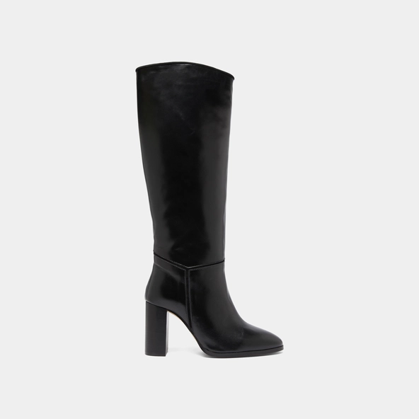 Boots in black leather and black velvet | VERSAILLES