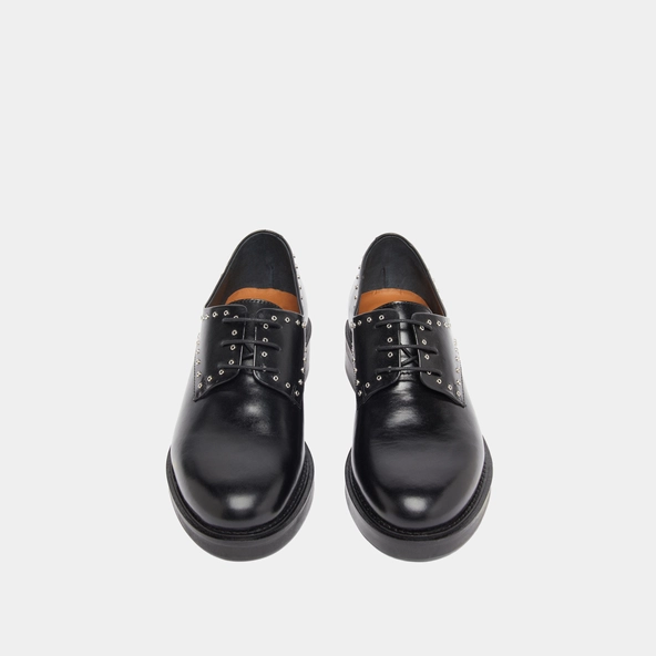 Derbies with silver details in black leather | DAHO