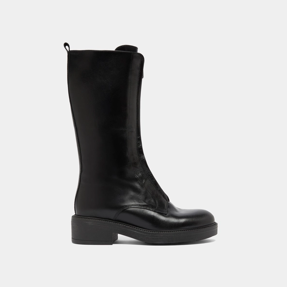 Boots with elastic bands in black distressed leather | ALEP