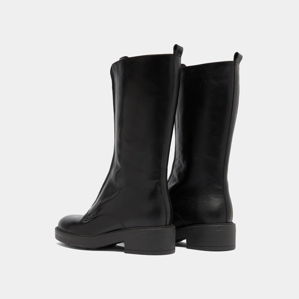 Boots with elastic bands in black distressed leather | ALEP