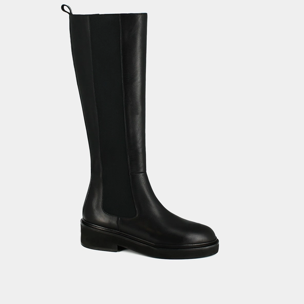 Boots with elastics in black leather | DOLMEN